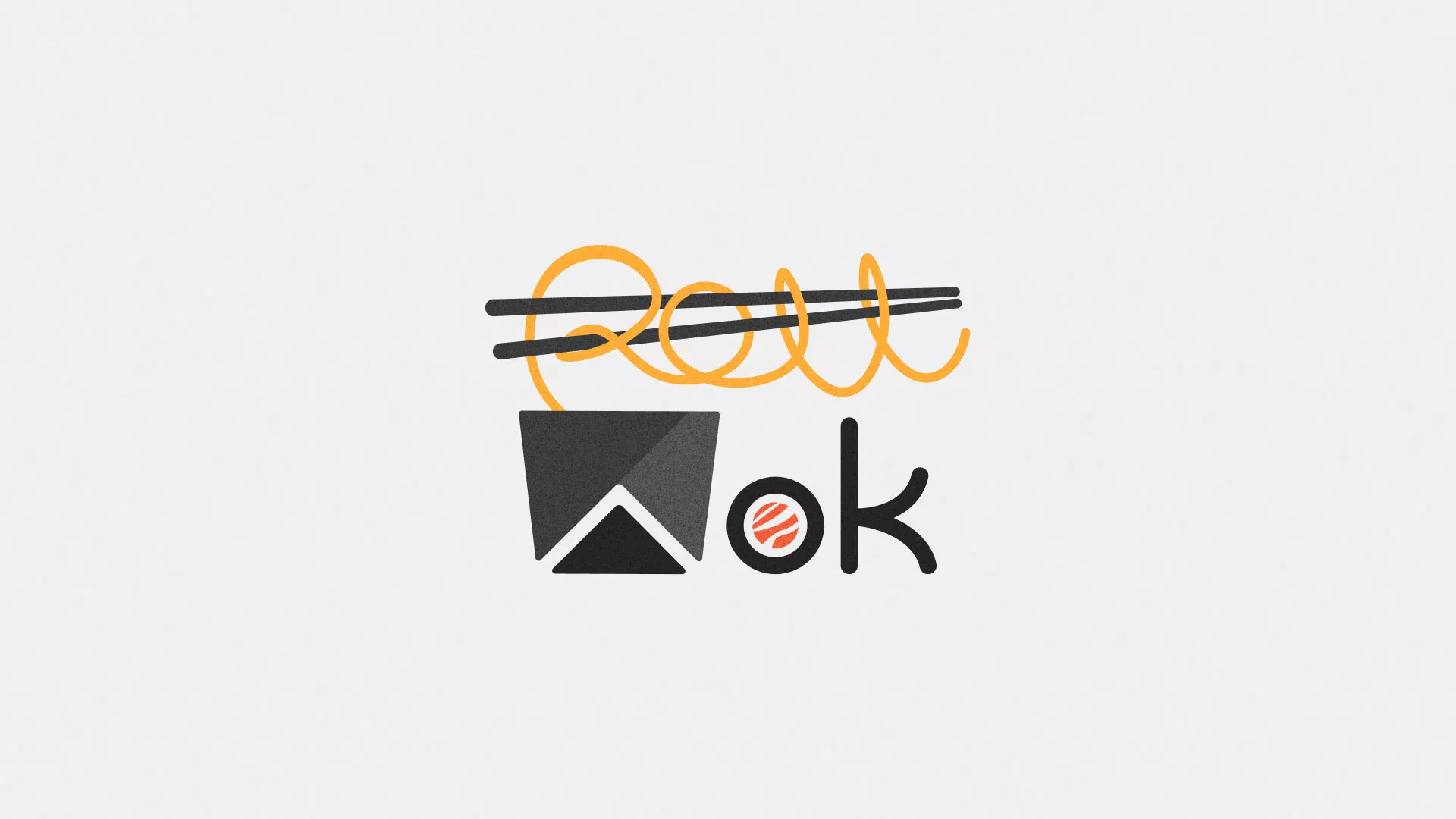 Разработка логотипа суши-бара «Roll Wok Club» в Холме